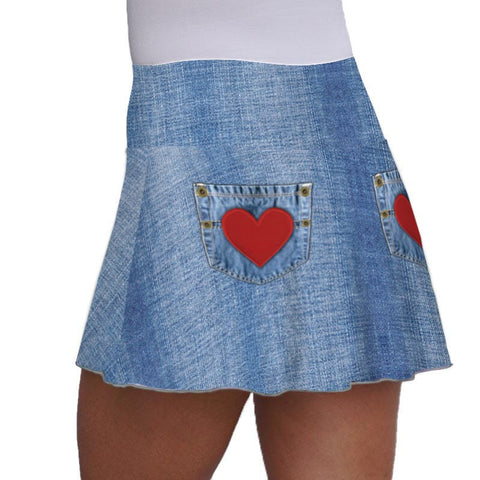 Denim Hearts Skirt