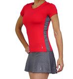 Red Modern Mesh Short Sleeves